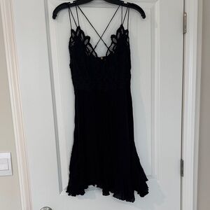 Free People Black Lace Mini Dress